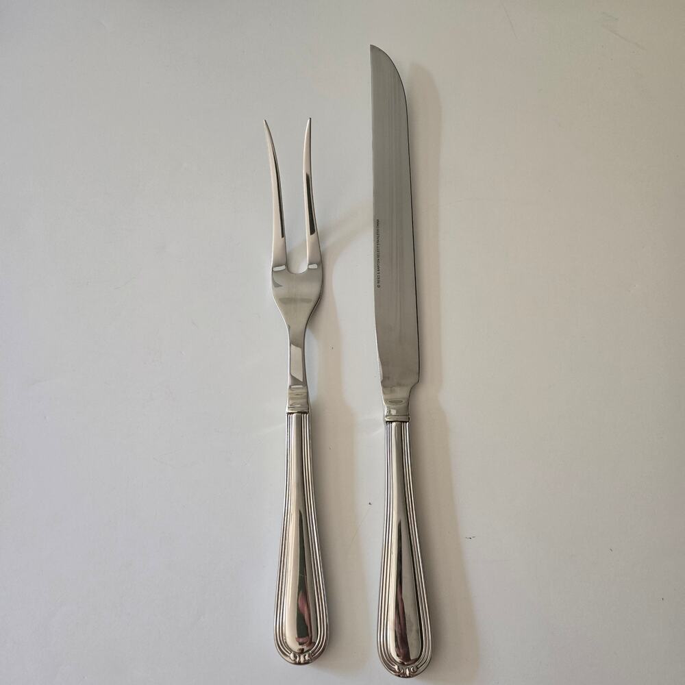 Reed & Barton WOODBURY Large 2-Piece Roast Carving Set 18/10 Stainless